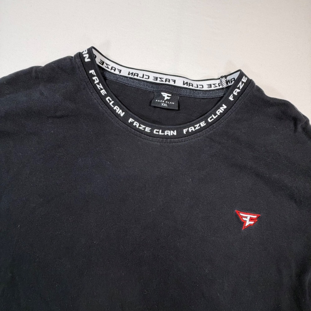 FaZe Clan Mens XXL Black‎ Short Sleeve T-Shirt Logo Crew Neck Esports Tee 0450